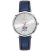 Image de Quartz Homme ÉLYSÉE Argenté Cadran Soleillé Argenté Bracelet Cuir Bleu 18M
