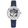 Image de Montre Femme ÉLYSÉE Cadran Argenté Bracelet Cuir Bleu 14MM