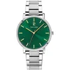 Image de Quartz Homme ESSENTIAL Argenté Cadran Soleillé Vert Bracelet Acier Argenté 20M