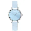 Image de Montre Femme - LANNIE - Chouquette 077D666 - Cadran Bleu Pastel - Bracelet Cuir Bleu - Étanchéité 30m