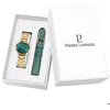 Image de Femme MULTIPLES Doré Cadran Soleillé Vert Bracelet Cuir Vert 14M