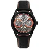 Image de Montre Homme MONARCK Noir Cadran Noir Bracelet Cuir Noir 22 MM