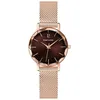 Image de Quartz Femme MULTIPLES Doré-rose Cadran Soleillé Chocolat Bracelet Acier milanais Doré-rose 14M