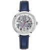 Image de Montre Femme COEUR BATTANT Argenté Cadran Argenté Bracelet Cuir Bleu 14 MM