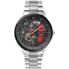 Image de Automatique Homme PADDOCK Argenté Cadran Noir Bracelet Acier Argenté 22M