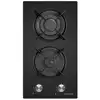 Image de Table de cuisson gaz oceanic domino 2 feux noir verre trempe OCEATG2VB