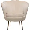 Image de Fauteuil En Velours "floria" - 70 X 73 X 76 Cm - Beige