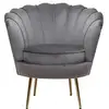 Image de Fauteuil En Velours "floria" - 75 X 68 X 77.5 Cm - Gris