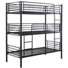 Image de Lit superposé en métal triple HAVIN - 90 x 190 cm - Noir