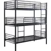 Image de Lit superposé en métal triple havin - 90 x 190 cm - noir