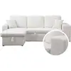 Image de Canapé D'angle Bouclettes Convertible/reversible "axel" - 3 Places - Bl