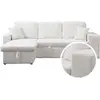 Image de Canapé d'angle bouclettes convertible-reversible axel - 3 places - blanc