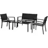 Image de Salon de jardin bas lino - 4 places - noir