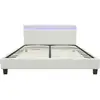Image de Lit tissu bouclette avec led maria 140x190cm - crème