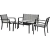 Image de Salon de jardin bas Lino - 4 places - Gris
