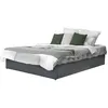 Image de Lit double en PVC avec coffre Ava - 140 x 190 cm - Gris