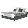 Image de Lit double en pvc avec coffre ava - 140 x 190 cm - gris