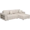 Image de Canapé D'angle Convertible Tissu Chenille 3 Places - "trocadero" - Crèm