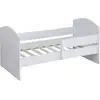 Image de Lit enfant avec barrière victoria - bois - blanc - 80 x 160 cm