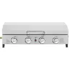 Image de Plancha à gaz en inox avec 4 bruleurs et couvercle Fasto - 10 kw - Gris