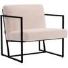 Image de Fauteuil "kennedy" En Velours Et Métal - 73. 5 X 75.5 X 81 Cm - Crème