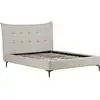 Image de Lit double en tissu capitonné aspen 160 x 200 cm - beige