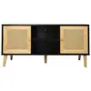 Image de Meuble tv scandinave en cannage iguane - 120 x 30 x 56.5 cm - noir