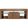 Image de Meuble TV design bois Hugo - 140 x 40 x 50 cm - Marron