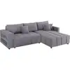 Image de Canapé d'angle convertible tissu chenille 3 places - trocadero - gris