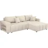 Image de Canapé D'angle Convertible Tissu Chenille 3 Places - "trocadero" - Beig