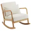 Image de Fauteuil à bascule style scandinave bouclette et bois clinton - beige