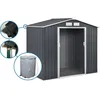 Image de Abri de jardin métal - Vegas - 5.29 m² avec gouttière et récupérateur deau - Gris