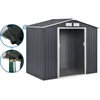 Image de Abri de jardin en métal Vegas 5.29 m² avec gouttière - Gris