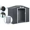 Image de Abri de jardin métal - Vegas- 4.07 m² avec gouttière et récupérateur deau - Gris