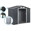 Image de Abri de jardin métal- Vegas- 27 m² avec gouttière et récupérateur deau - Gris
