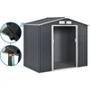 Image de Abri De Jardin Métal - "vegas" - 2,7 M² Avec Gouttière - Gris