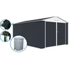 Image de Garage Métal " Houston" - 15,36 M² Avec Gouttière Et Récupérateur D'eau