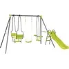 Image de Portique En Métal Avec Toboggan "ludo Ii" Avec 4 Agrès - Vert