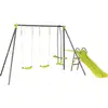 Image de Portique en métal avec toboggan enzo ii - 4 agrès - vert