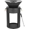 Image de Barbecue plancha brasero a charbon et bois cesar - 49 x 49 x 92 cm - noir