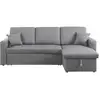 Image de Canapé d'angle convertible- réversible avec coffre alain ii - 3 places - gris clair