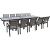 Image de Salon de jardin repas extensible Lagos - 200/320 x 105 x 76 cm - Taupe - 10 places