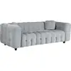 Image de Canapé Droit En Tissu Chenille "vendome" - 3 Places - Gris