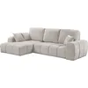 Image de Canapé dangle gauche convertible en tissu chenille Verneuil - 3 places - Beige