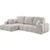 Image de Canapé d'angle gauche convertible en tissu chenille verneuil - 3 places - beige