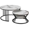 Image de Lot De 2 Tables Basses Gigognes En Céramique "ombre" - 80 X 80 X 45 Cm