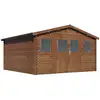 Image de Abri De Jardin Bois Traité Autoclave Marron "lormont" - 21,2 M² - 28 Mm