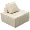 Image de Chauffeuse en tissu texturé velluto - 96 x 100 x 89 cm - beige