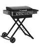 Image de Plancha à gaz avec chariot pliable et portable firo - 7,5 kw - noir