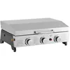 Image de Plancha à gaz avec 3 bruleurs et couvercle en métal Fasto - 75 kw - Gris